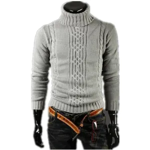Men's Thick Warm Turtleneck Elasticity Sweater Sweater Irregular Fashion Tide Models Fitted British M\L\XL\XXL