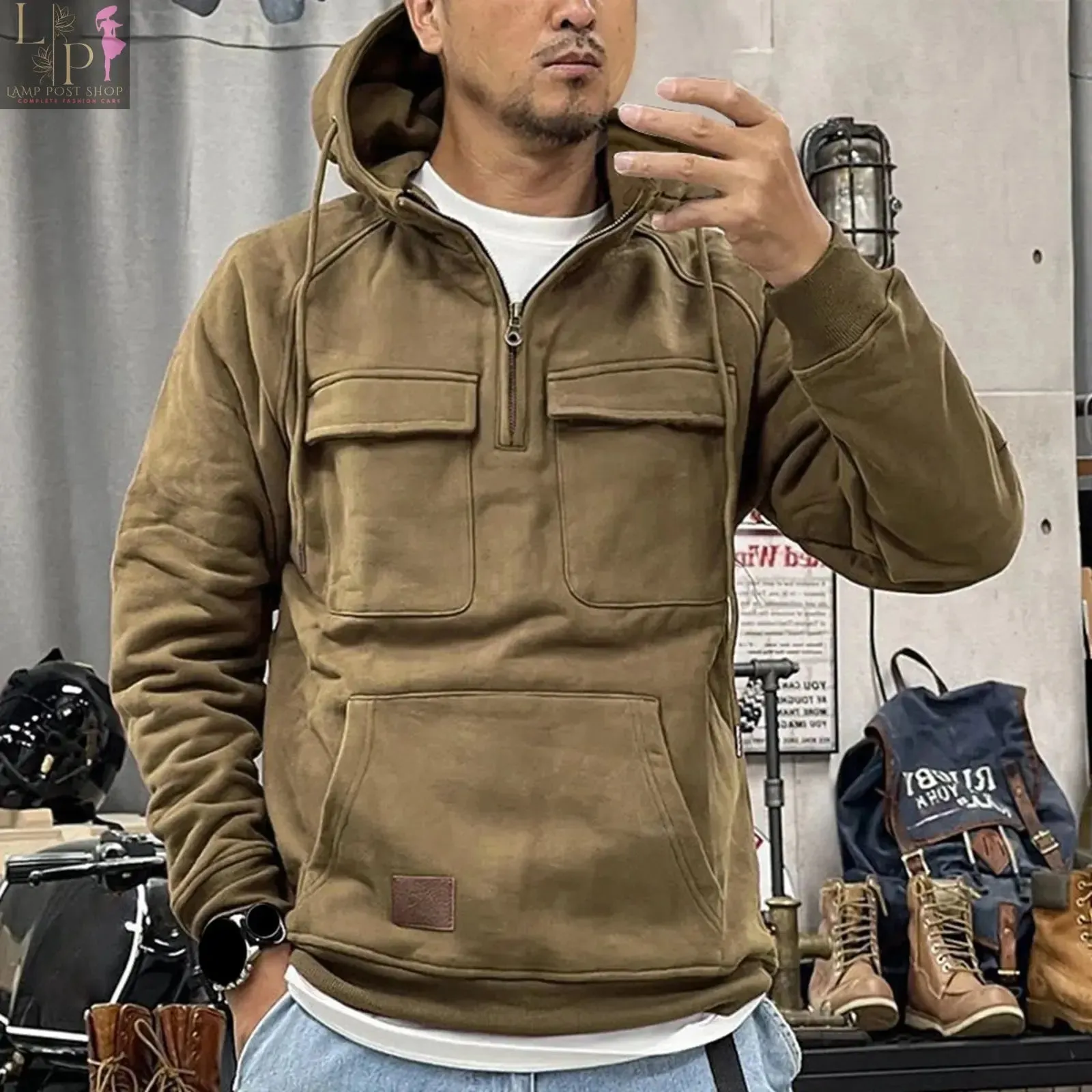 Men's Winter Sweatshirt: Pullover Hoodies, Zippered Loose-Fit Training Sweatshirts, Blouse Pullovers for 2023