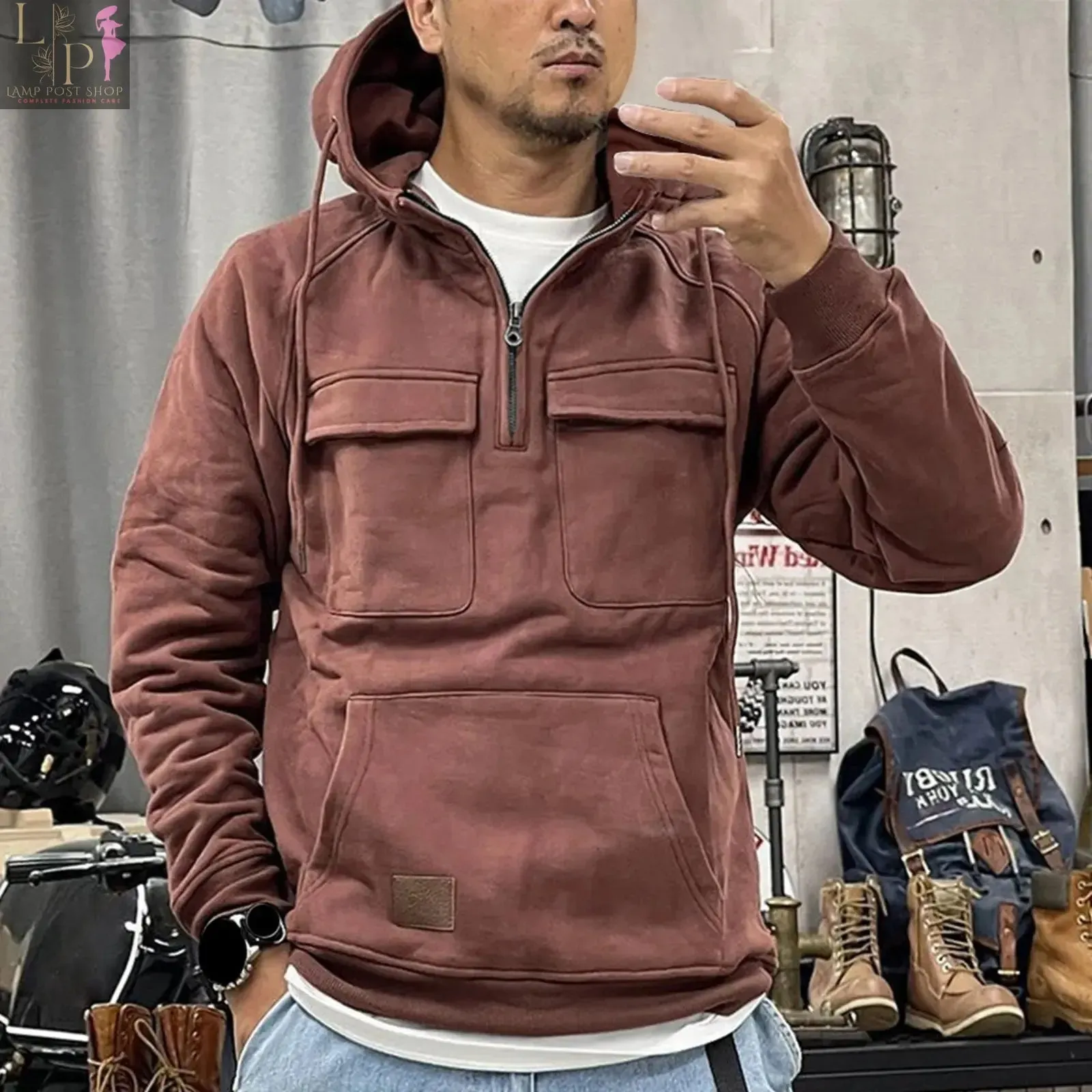 Men's Winter Sweatshirt: Pullover Hoodies, Zippered Loose-Fit Training Sweatshirts, Blouse Pullovers for 2023