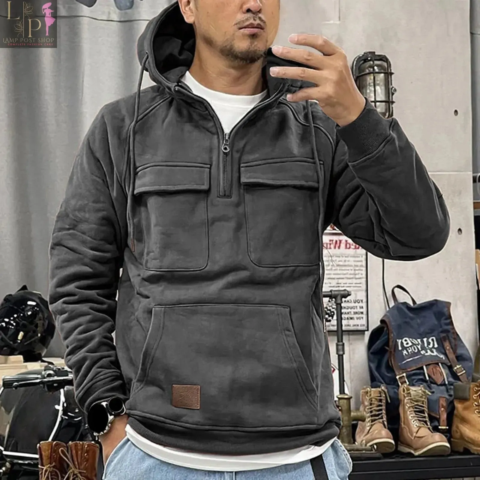 Men's Winter Sweatshirt: Pullover Hoodies, Zippered Loose-Fit Training Sweatshirts, Blouse Pullovers for 2023