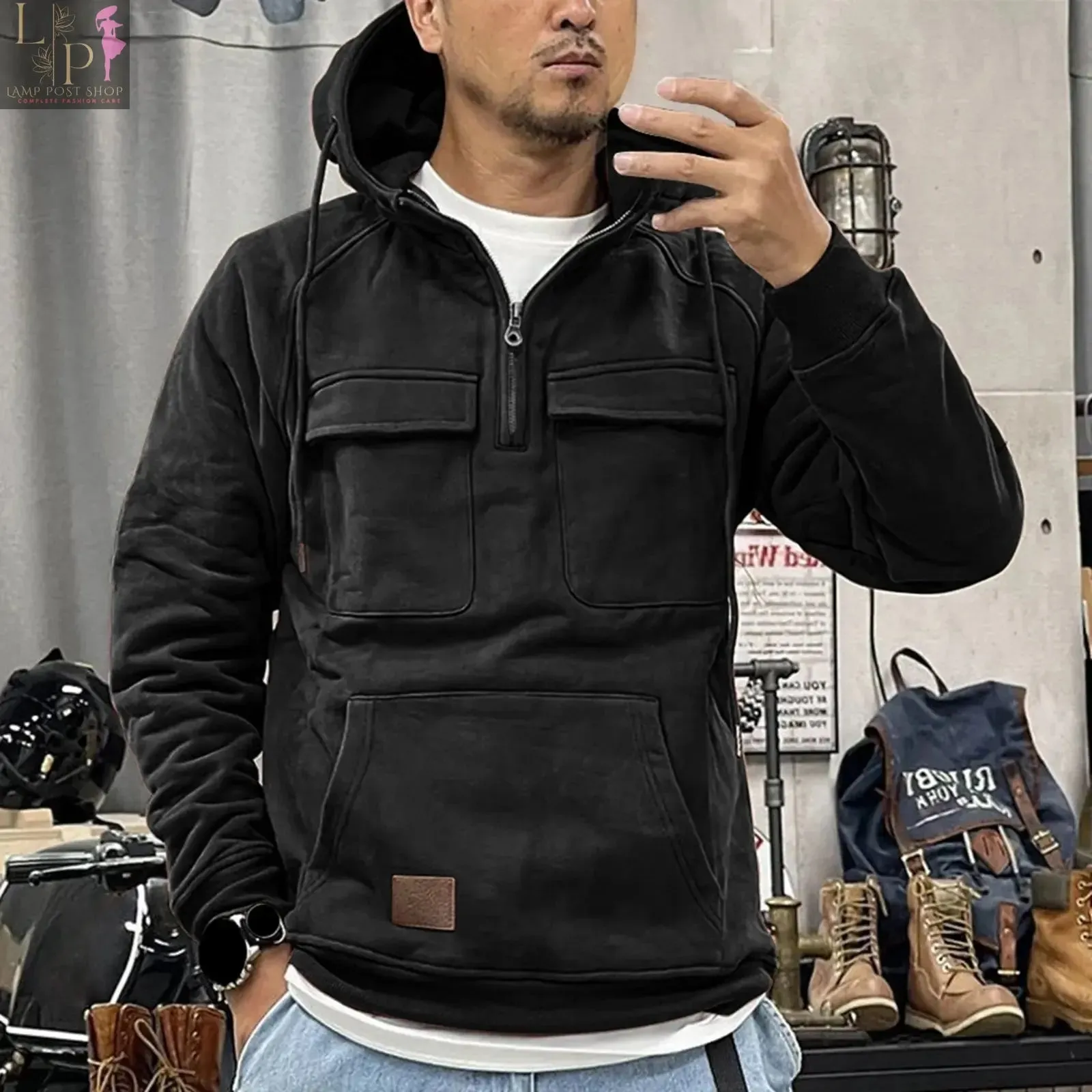 Men's Winter Sweatshirt: Pullover Hoodies, Zippered Loose-Fit Training Sweatshirts, Blouse Pullovers for 2023
