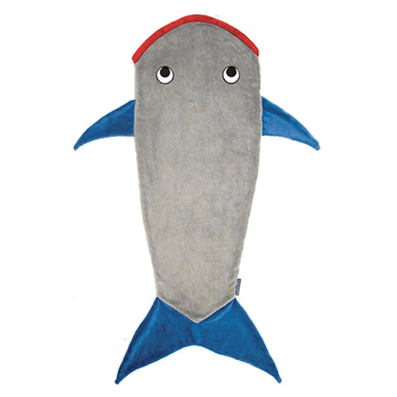 Mermaid Blanket Towel Envelopes For 5-12T Kids Soft Animal Sleeping Bag Pajamas Overalls Children Quilt Velvet Shark Blanket