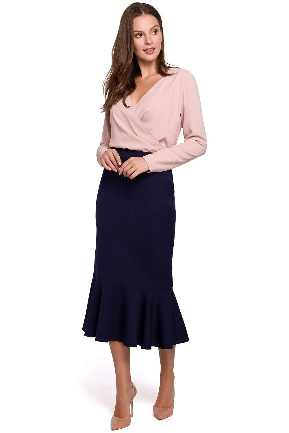 Mid length unlined pencil skirt