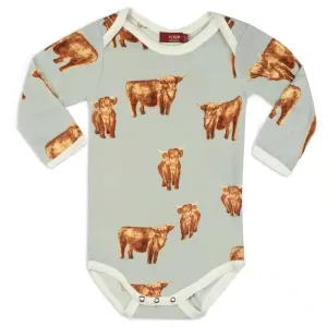 Milkbarn - Long Sleeve Bamboo Onesie - Highland Cow