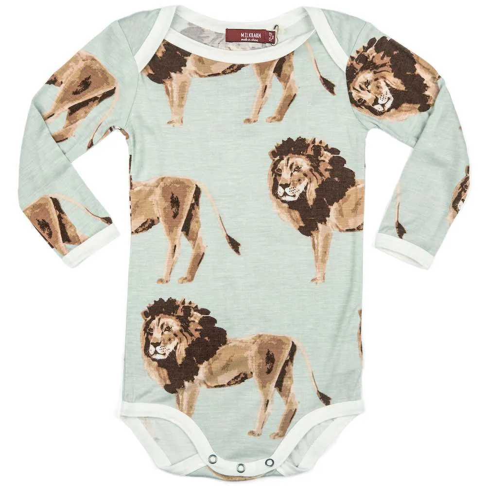 Milkbarn - Long Sleeve Bamboo Onesie - Lion