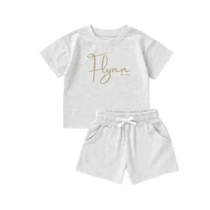 MLW By Design - Personalised Lounge Script Set | Grey Marle
