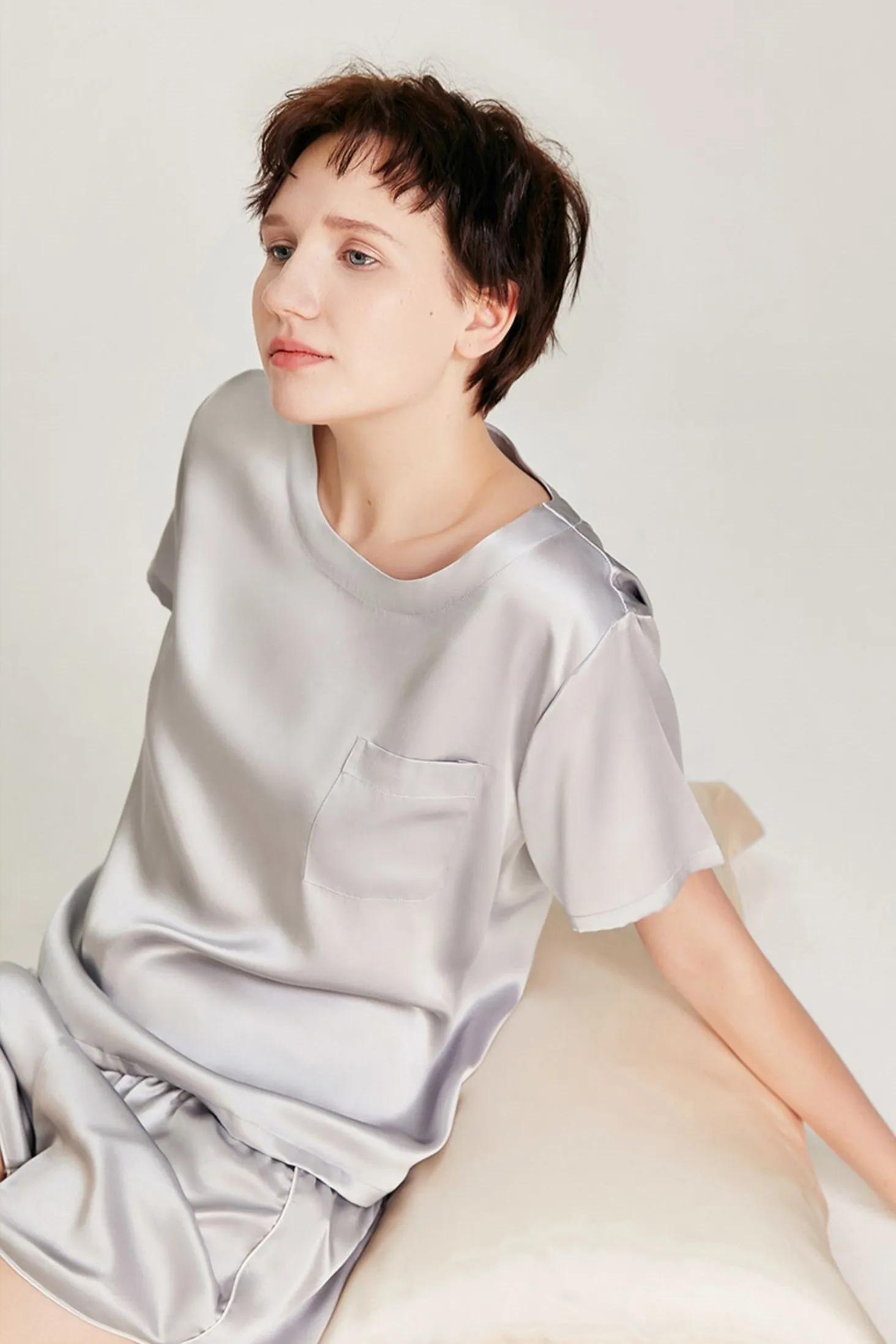 Mulberry Silk Lounge Set (Grey)
