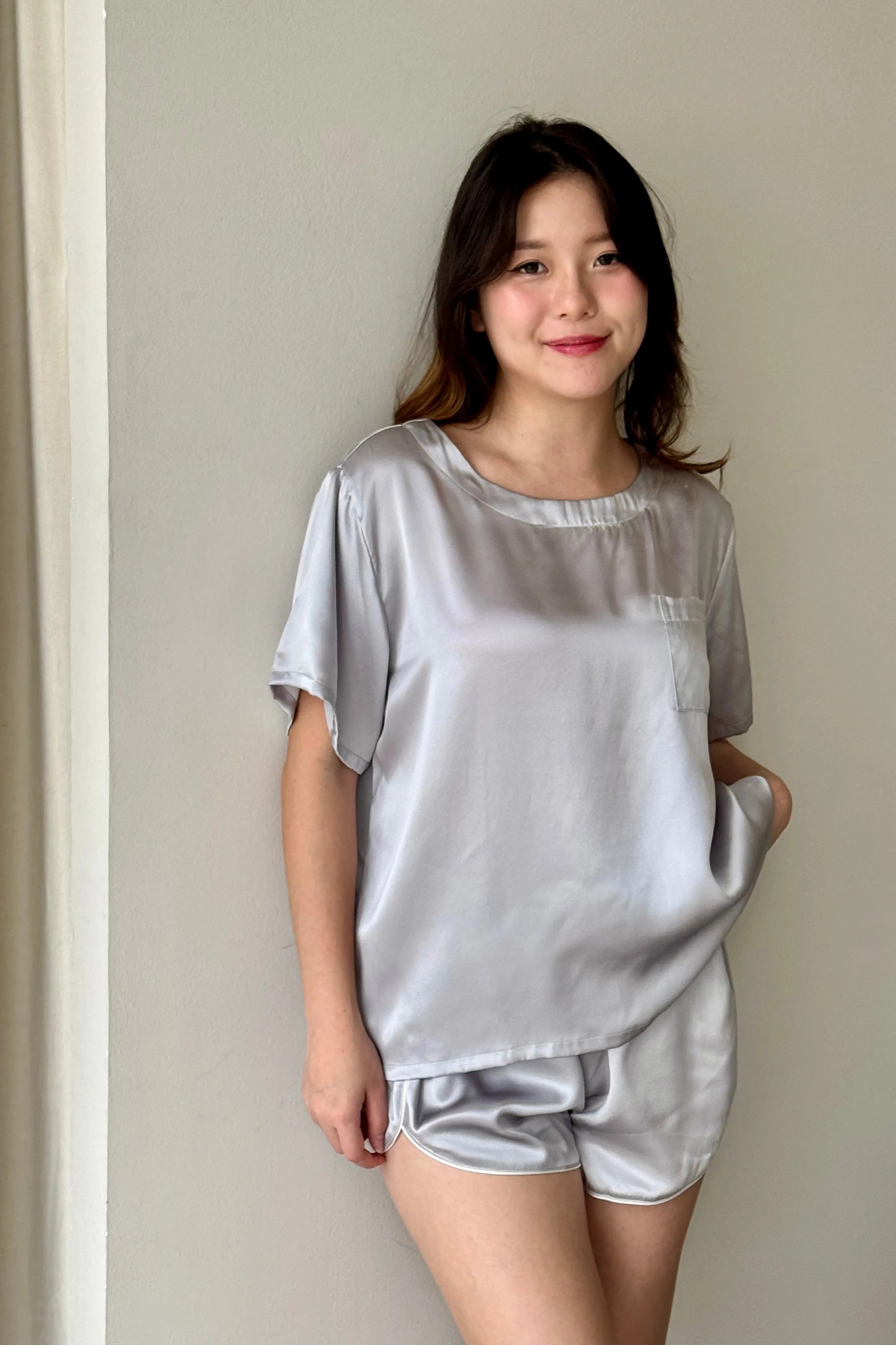 Mulberry Silk Lounge Set (Grey)