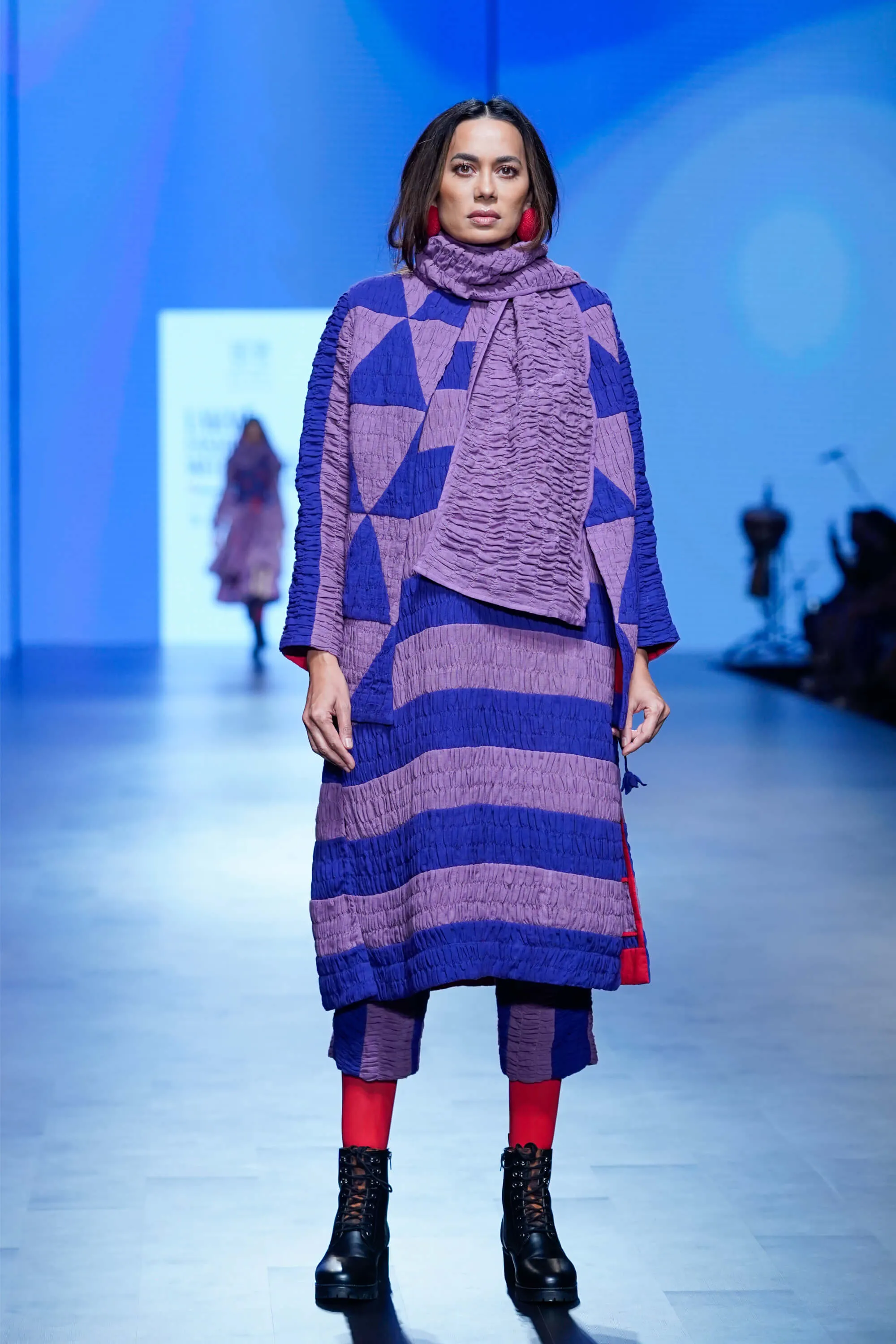 Navy purple tunic and jacket set