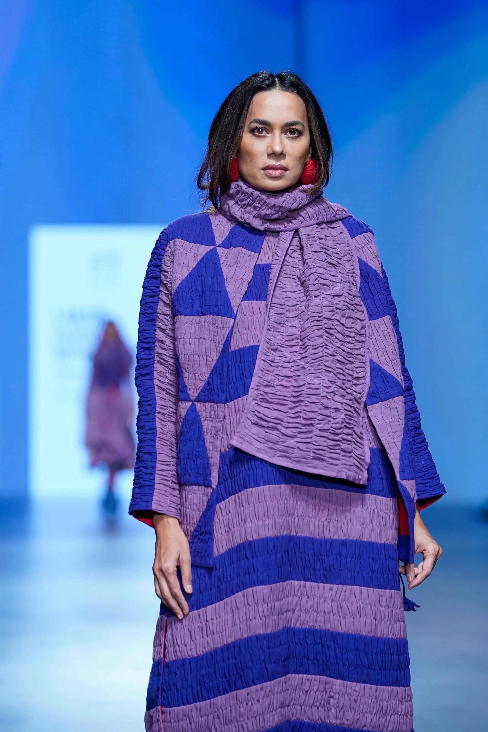 Navy purple tunic and jacket set