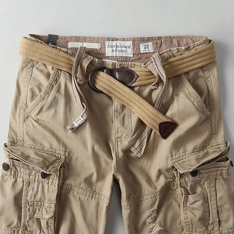 New Summer Plus Size Khaki Frayed Camouflage Men'S Shorts Ad&Fe Overalls Men'S Casual Pants Wholesale