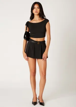Nova Black Pleated Mini Skort
