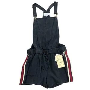 NWT Vintage Havana Overalls 100% Tencel Black with Striped Details Elastic Waist