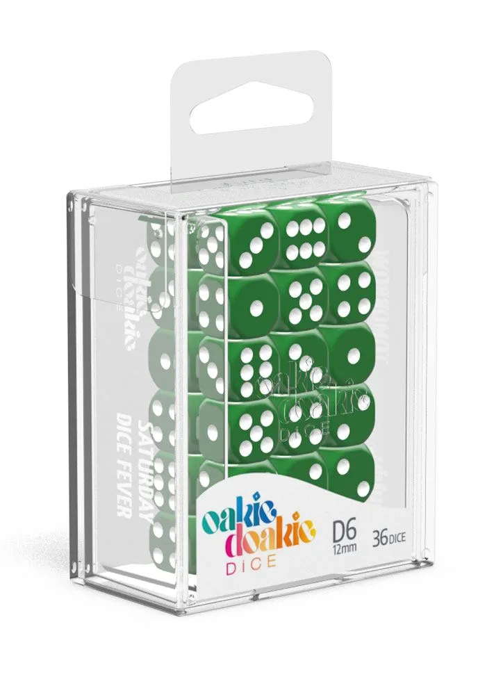 Oakie Doakie Dice D6 Dice 12 mm Solid - Green (36)