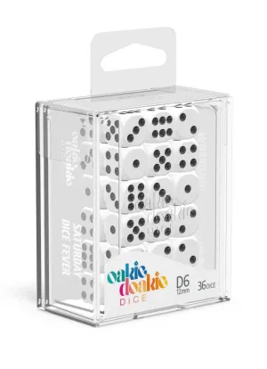 Oakie Doakie Dice D6 Dice 12 mm Solid - White (36)