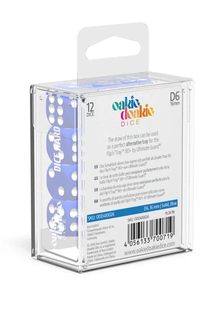 Oakie Doakie Dice D6 Dice 16 mm Solid - Blue (12)