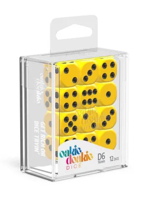 Oakie Doakie Dice D6 Dice 16 mm Solid - Yellow (12)