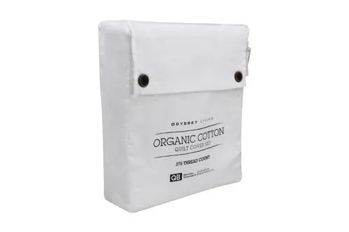 Odyysey Living Organic Cotton Quilt Cover Sets - White
