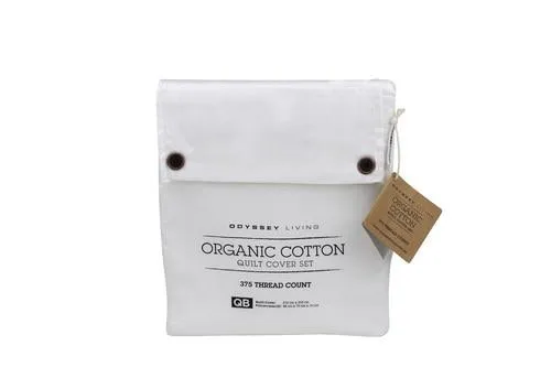 Odyysey Living Organic Cotton Quilt Cover Sets - White