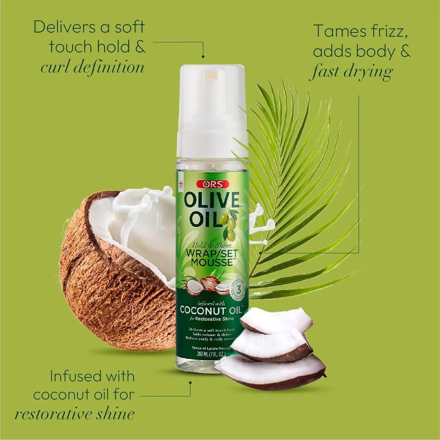 Olive Oil Hold & Shine Wrap/Set Mousse