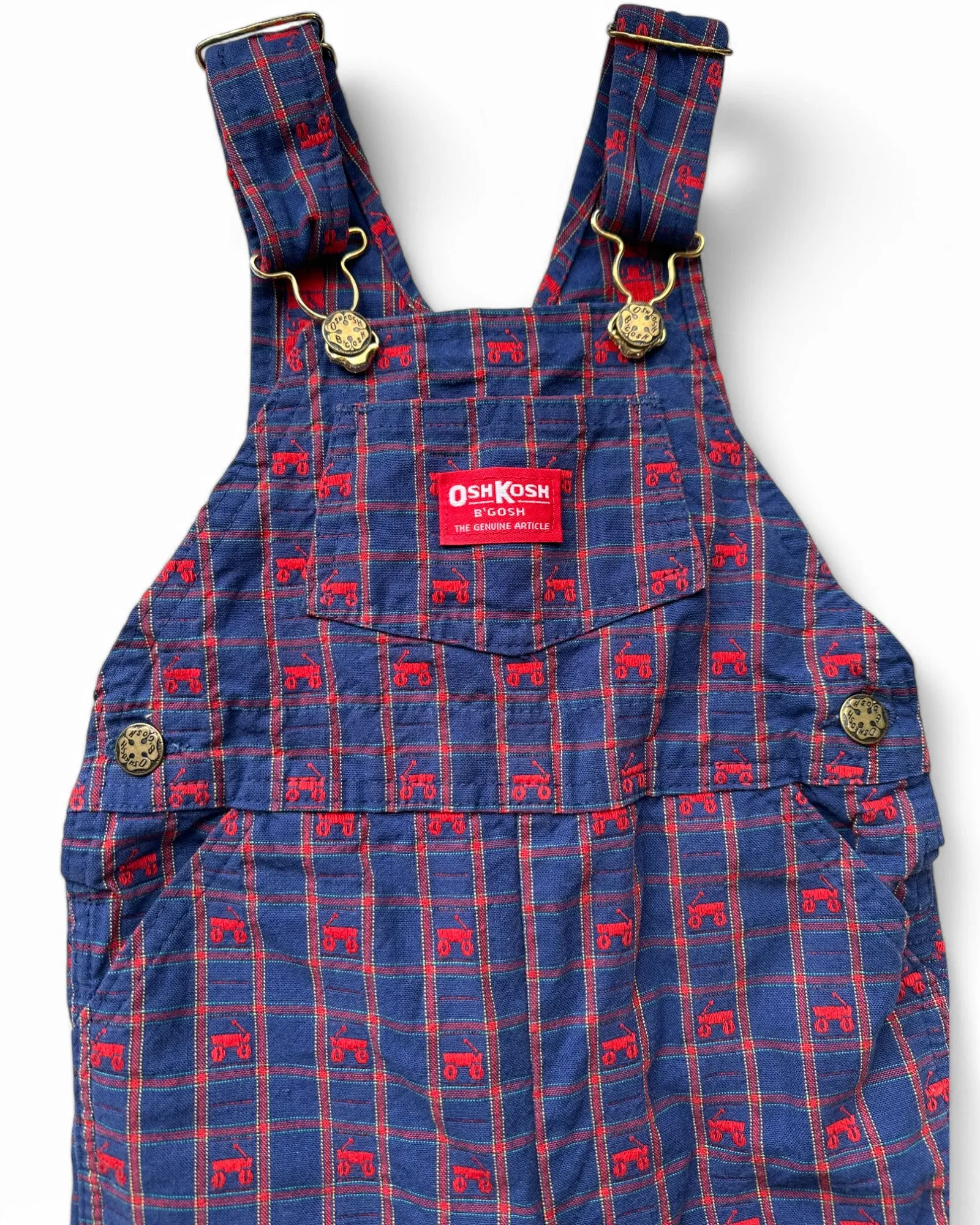 Oshkosh B'Gosh vintage navy cotton embroidered train dungarees