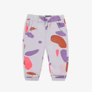 Pantalon mauve avec terrazzo en coton français, bébé || Purple pant with terrazzo in french terry, baby