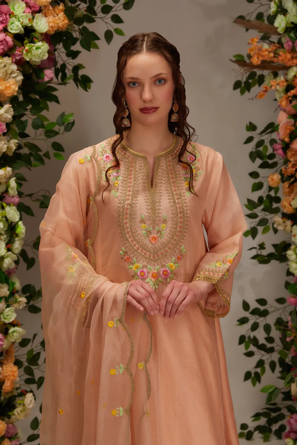 Peach Kurta Set