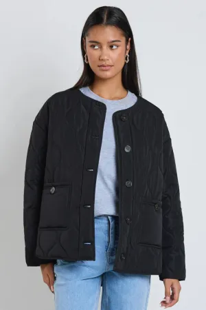 Peak Oversized Padded Shell Jacket - Black