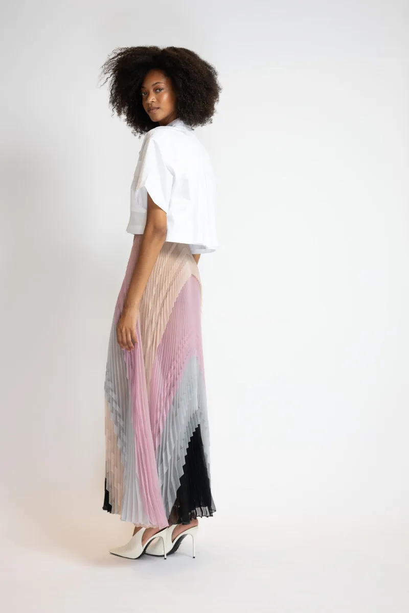 Pleated Organza Multi Color Skirt