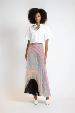Pleated Organza Multi Color Skirt