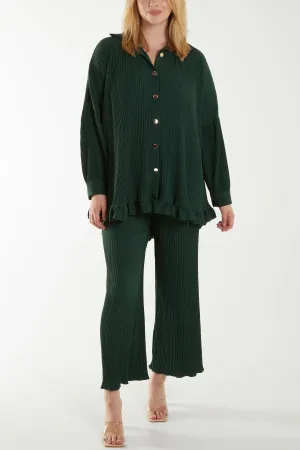 Plisse Shirt & Trouser Co-Ord Set