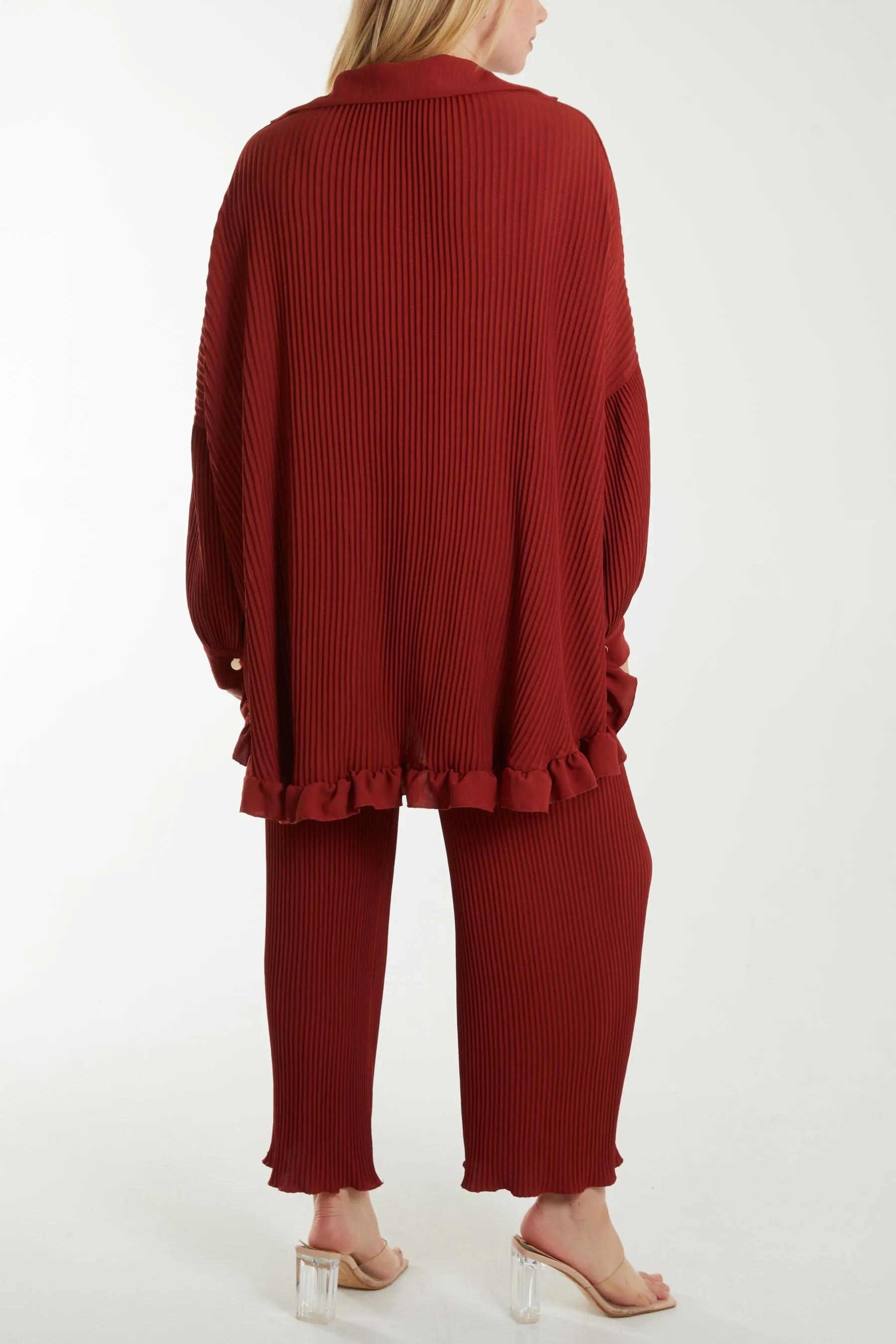 Plisse Shirt & Trouser Co-Ord Set