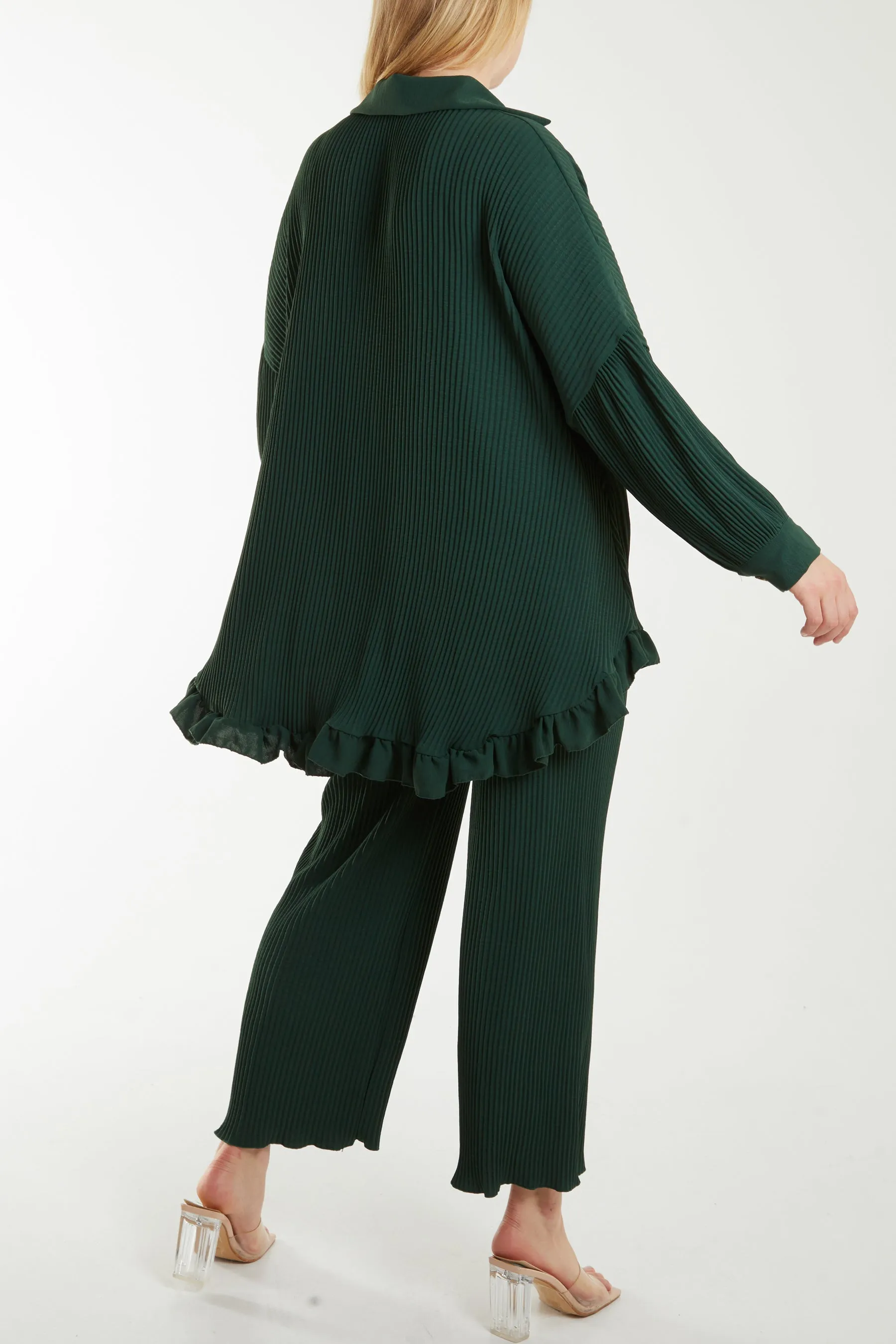 Plisse Shirt & Trouser Co-Ord Set