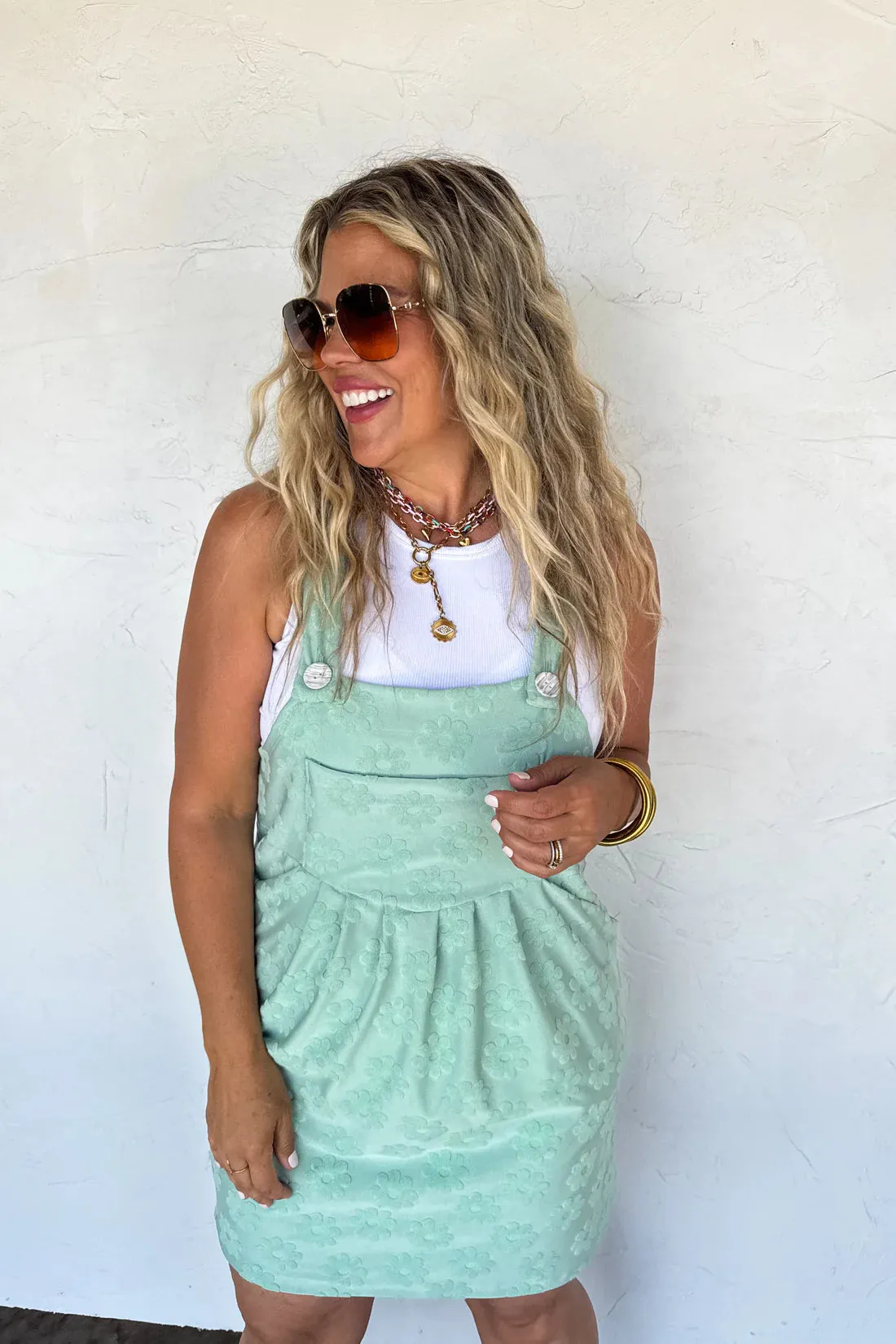 PREORDER- SUNSHINE & DAISIES OVERALL DRESS
