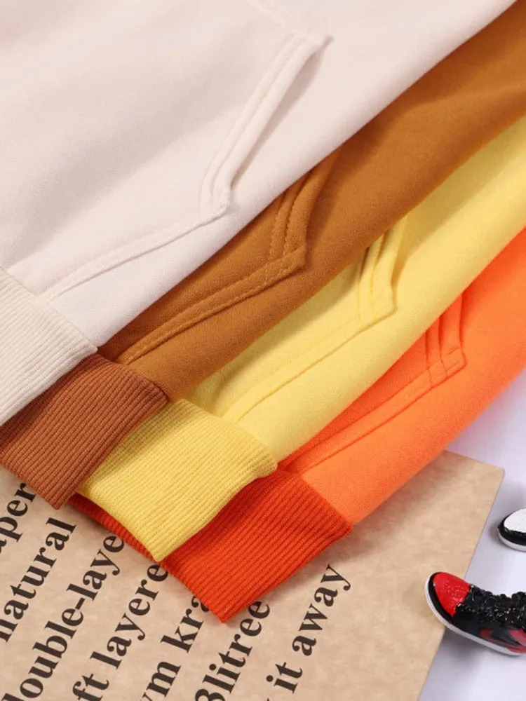 Printed Hoodie Women Loose Fleece Sweatshirt Casual O-Neck Streetwear