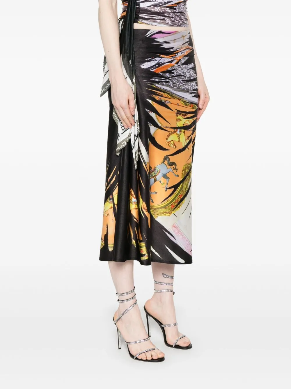 Printed midi skirt