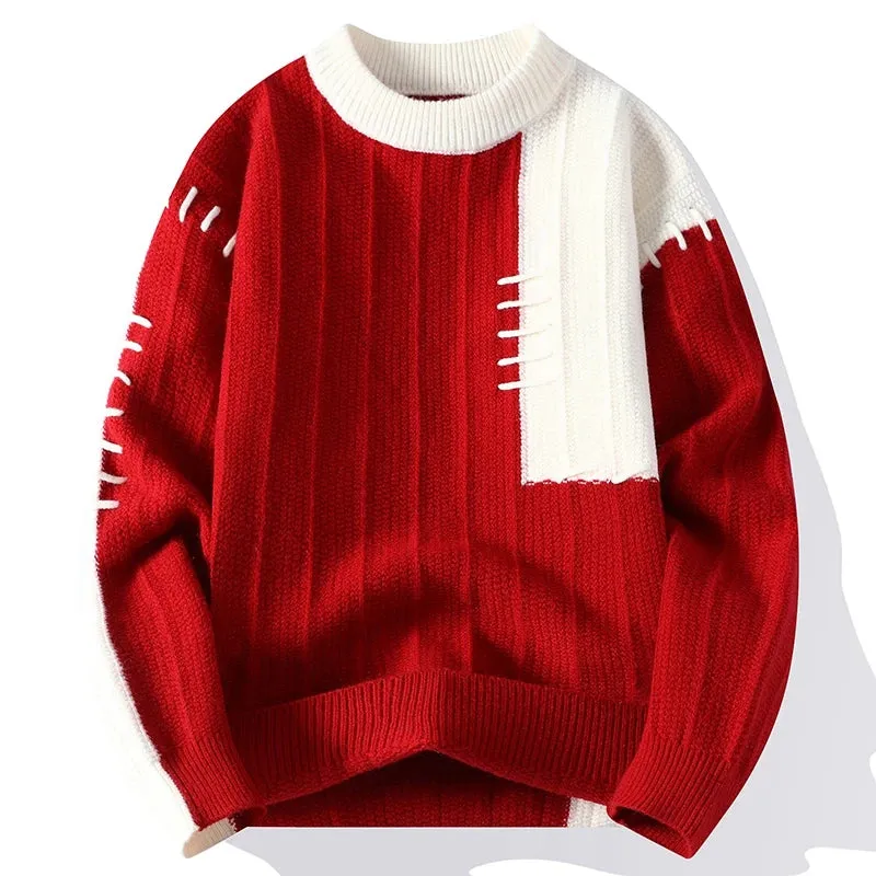 Pull Homme 2024 New Fall Winter High End Thick Warm Knit Sweater Men Korean Harajuku Mens Sweaters Casual Male Christmas Jumper