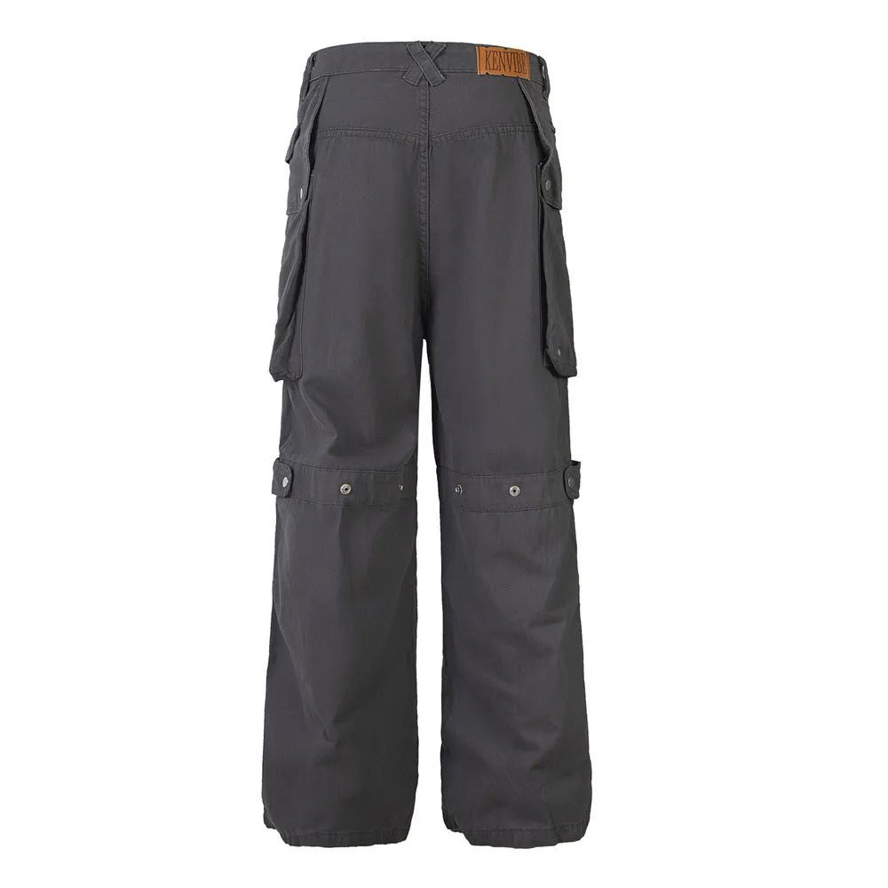Punk Distressed Overalls Casual Trousers Men