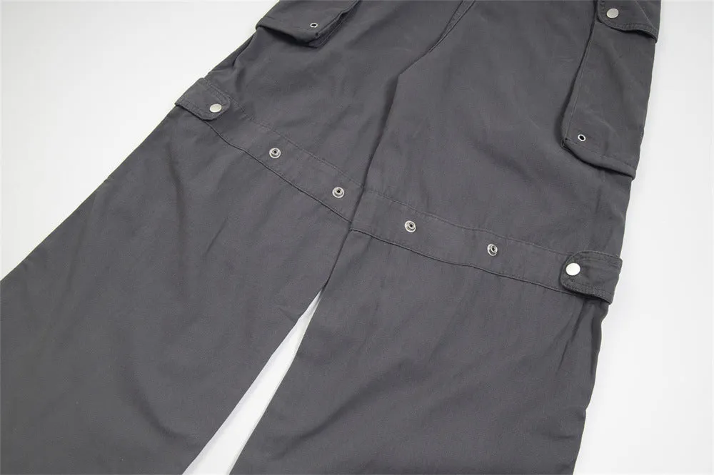 Punk Distressed Overalls Casual Trousers Men