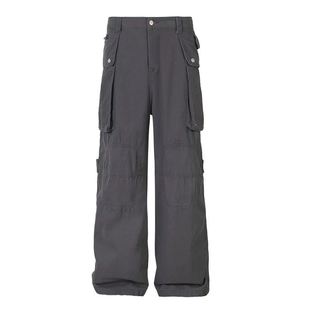 Punk Distressed Overalls Casual Trousers Men