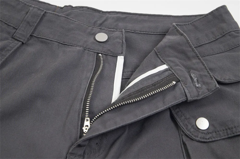 Punk Distressed Overalls Casual Trousers Men
