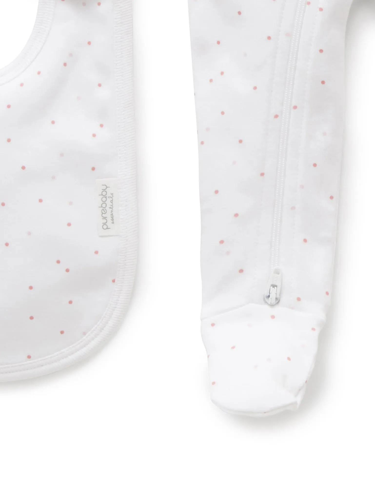 Purebaby Organic 3 Piece Set - Pale Pink Spots