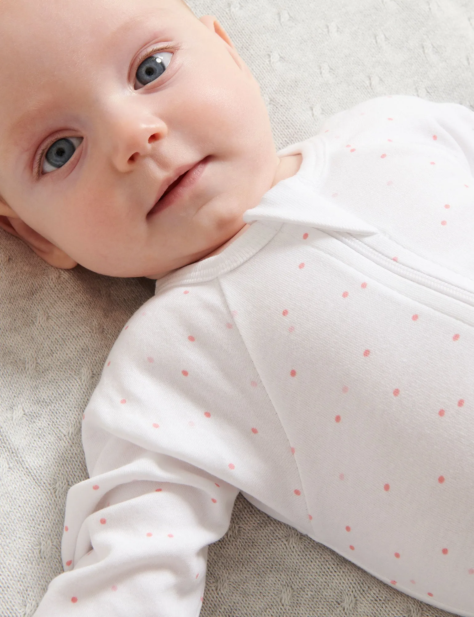 Purebaby Organic 3 Piece Set - Pale Pink Spots