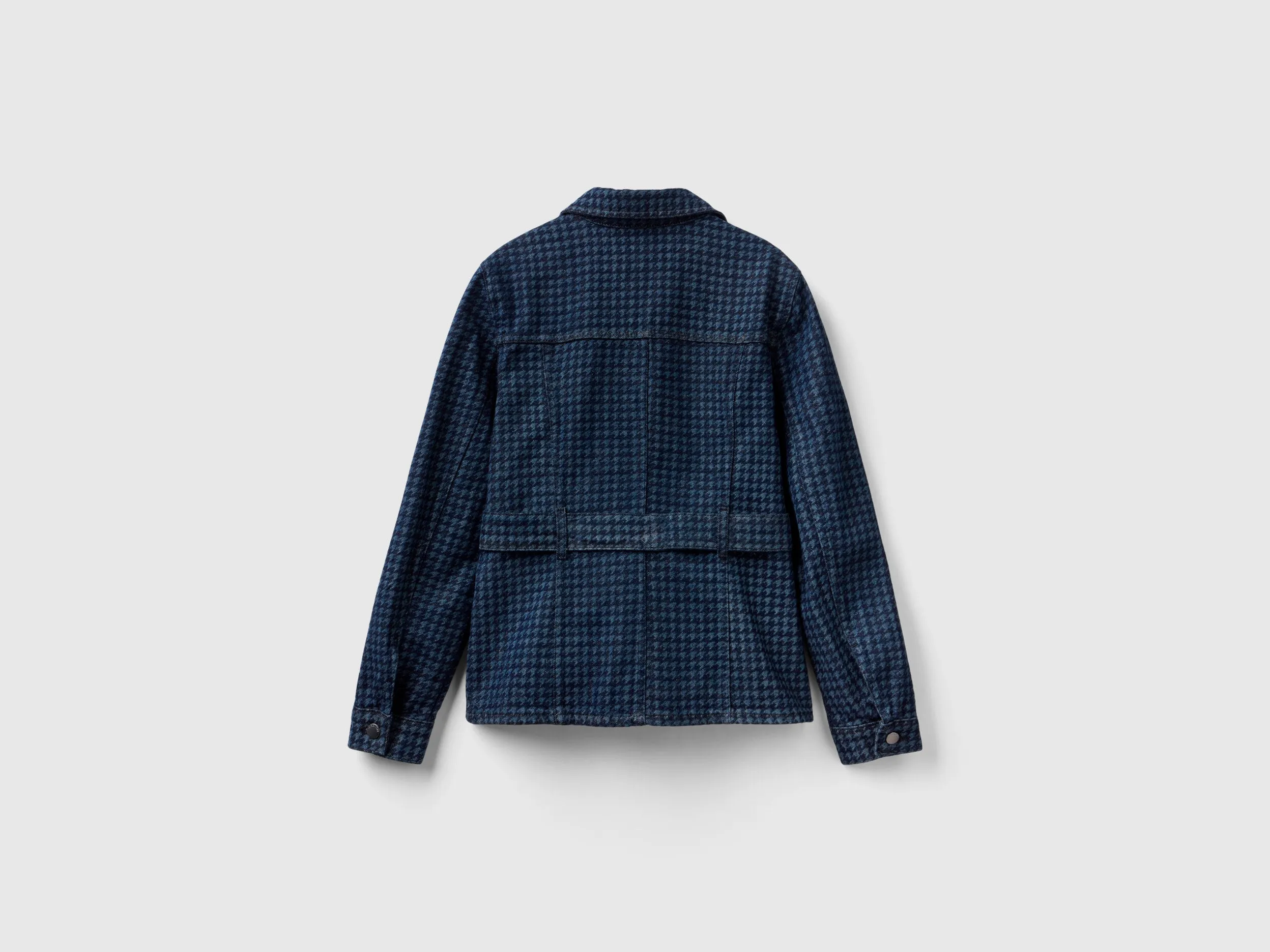 Relaxed Fit Button Down Printed Shacket with Belt