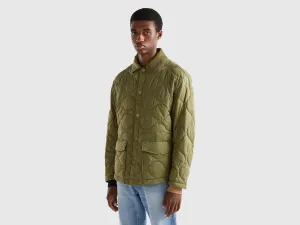 Relaxed Fit Button Down Quilted Jacket