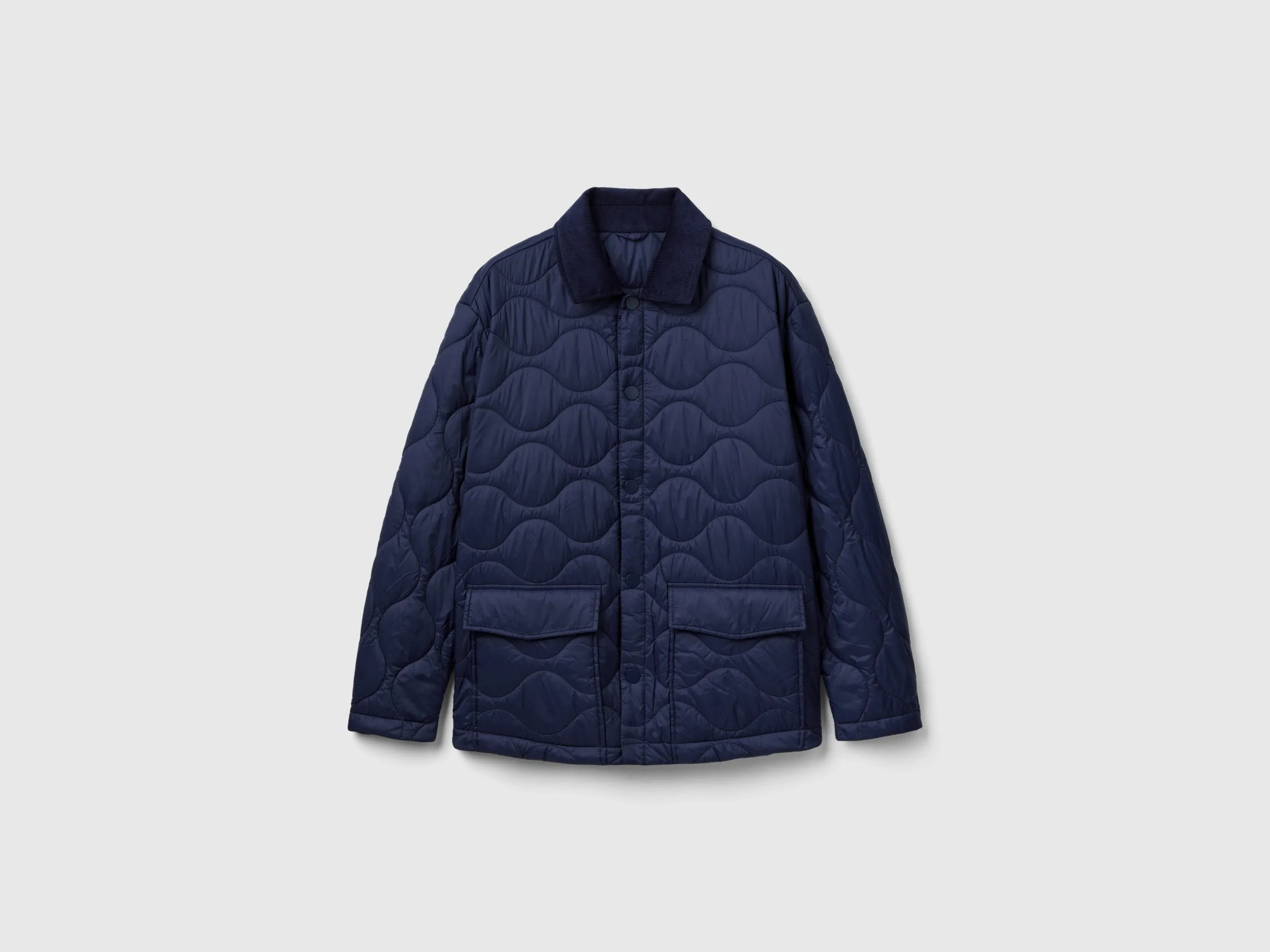 Relaxed Fit Button Down Quilted Jacket