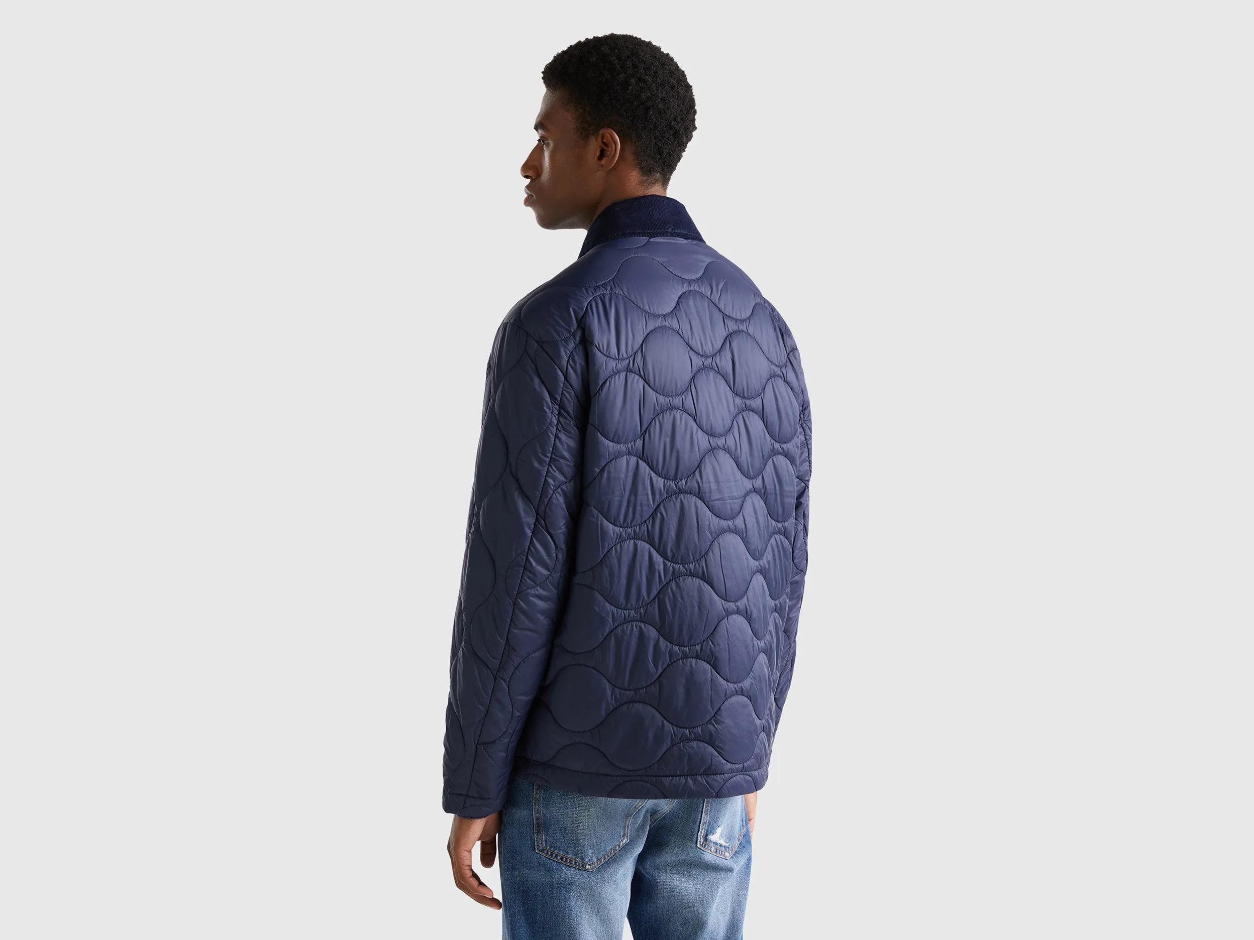 Relaxed Fit Button Down Quilted Jacket