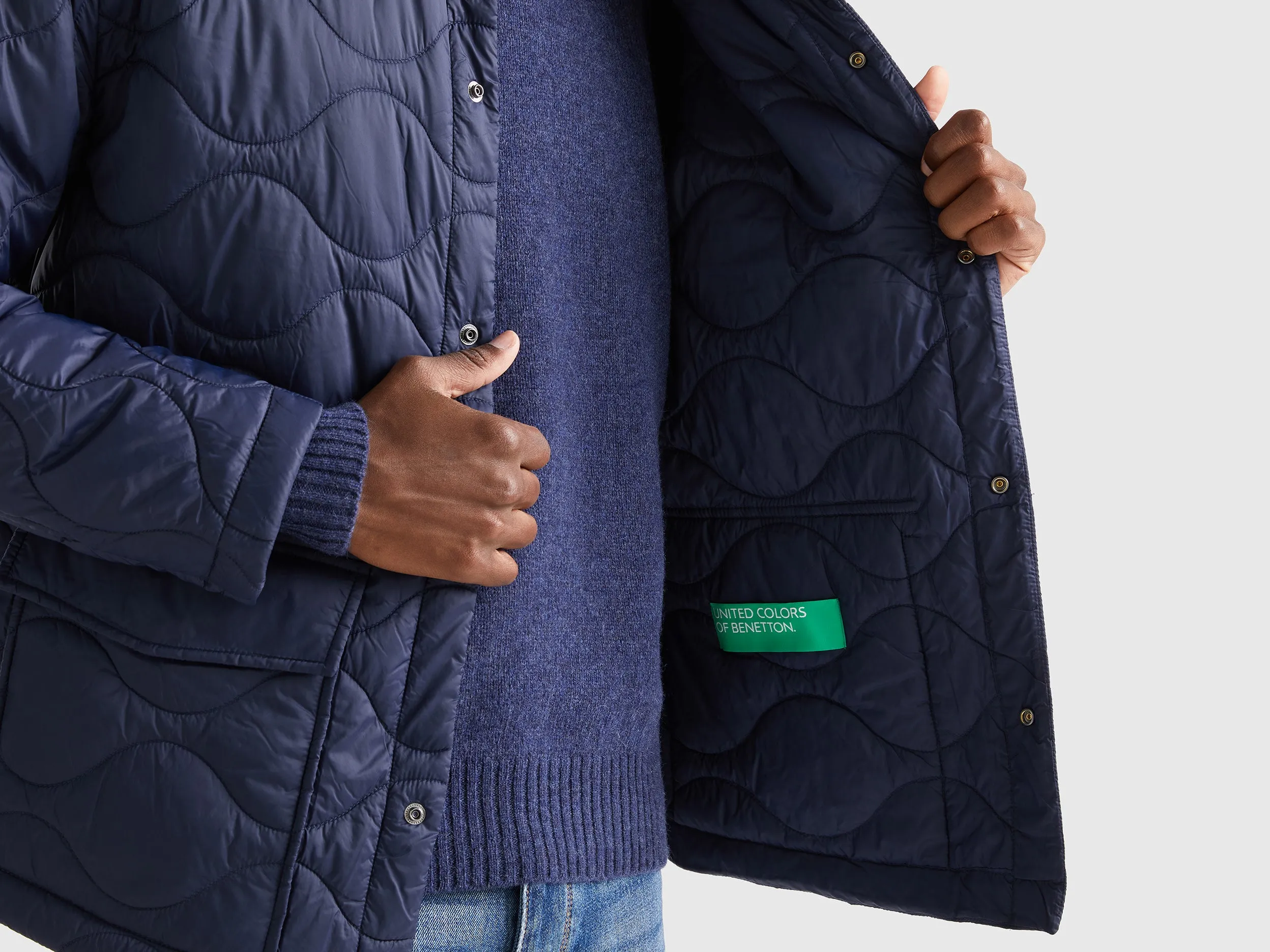 Relaxed Fit Button Down Quilted Jacket
