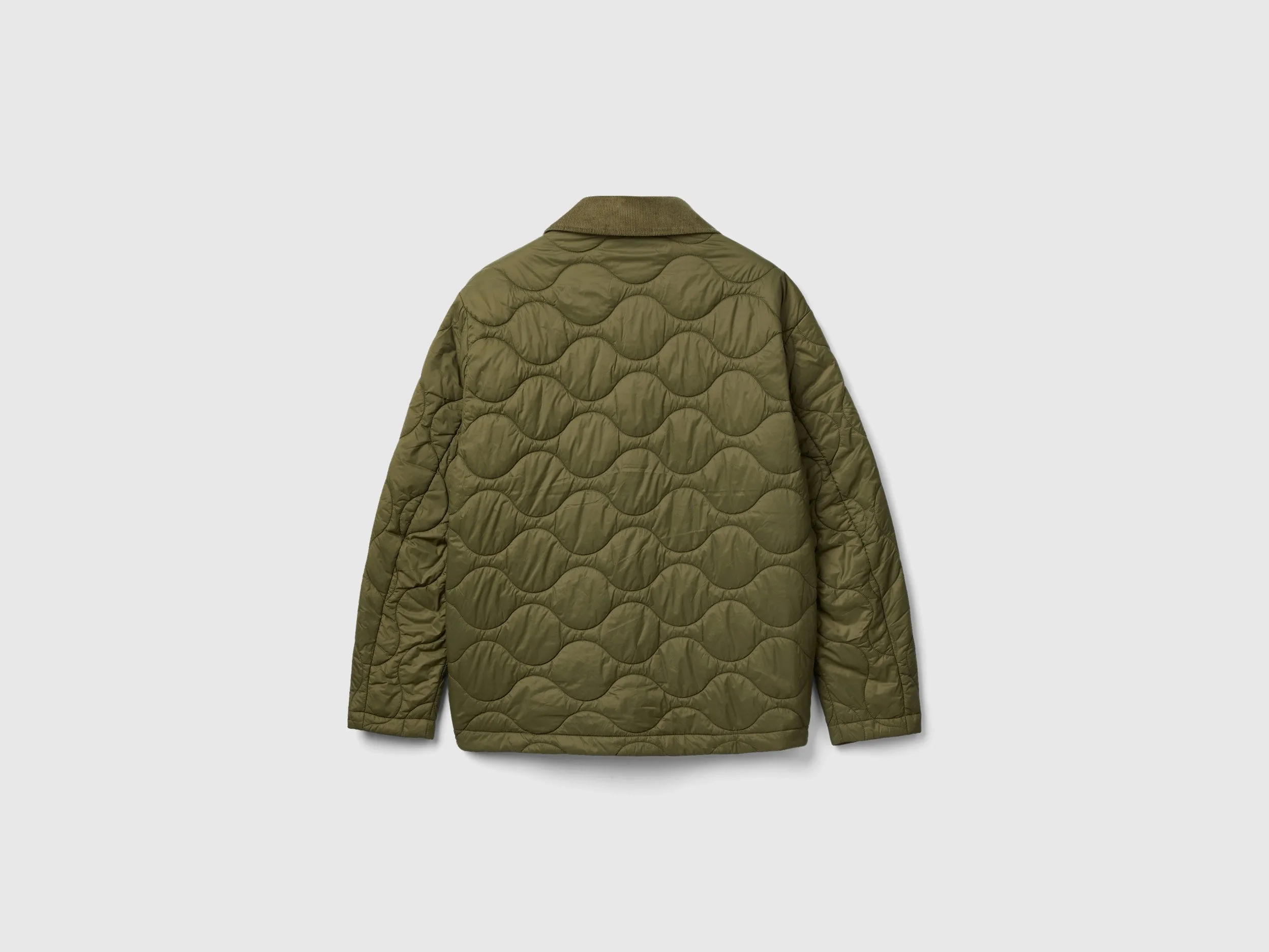 Relaxed Fit Button Down Quilted Jacket