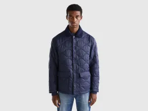 Relaxed Fit Button Down Quilted Jacket